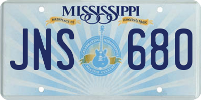 MS license plate JNS680