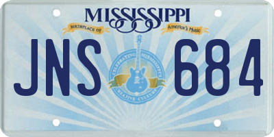MS license plate JNS684