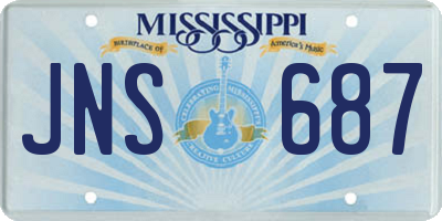 MS license plate JNS687
