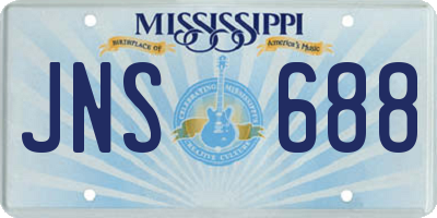 MS license plate JNS688