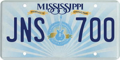 MS license plate JNS700