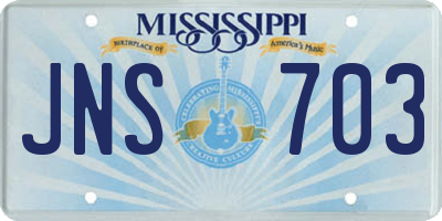 MS license plate JNS703