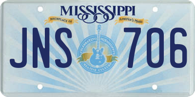 MS license plate JNS706