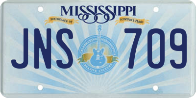MS license plate JNS709