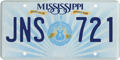 MS license plate JNS721