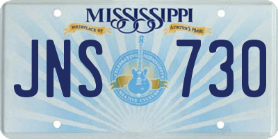 MS license plate JNS730