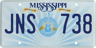 MS license plate JNS738