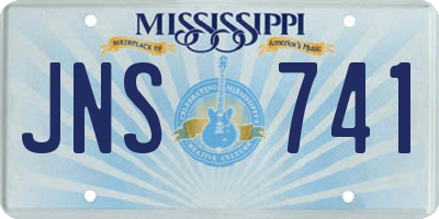 MS license plate JNS741