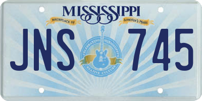 MS license plate JNS745