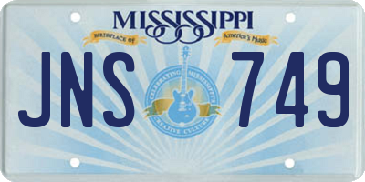 MS license plate JNS749