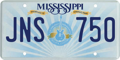 MS license plate JNS750