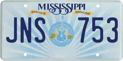 MS license plate JNS753