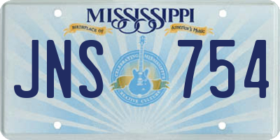 MS license plate JNS754