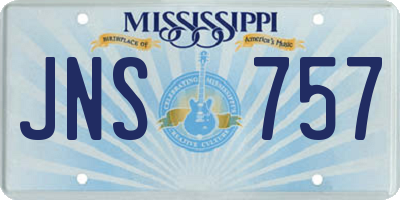 MS license plate JNS757