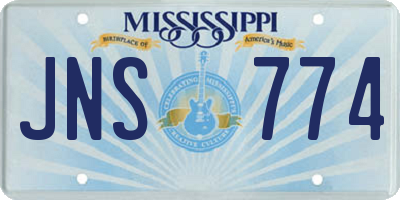 MS license plate JNS774