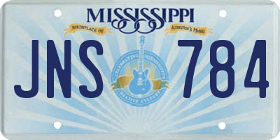 MS license plate JNS784