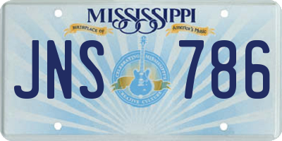 MS license plate JNS786