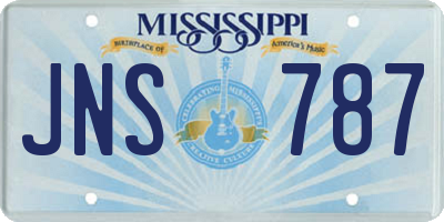 MS license plate JNS787