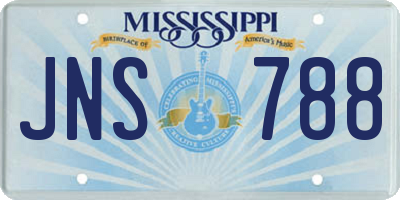 MS license plate JNS788