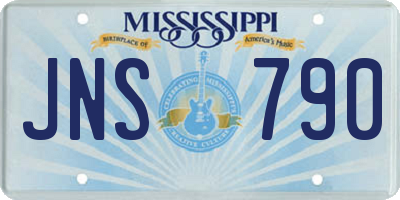 MS license plate JNS790