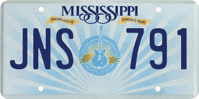 MS license plate JNS791