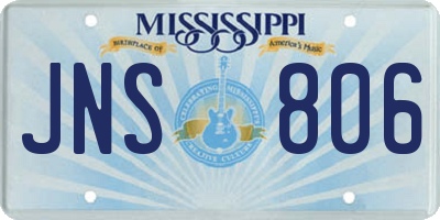 MS license plate JNS806