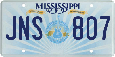 MS license plate JNS807