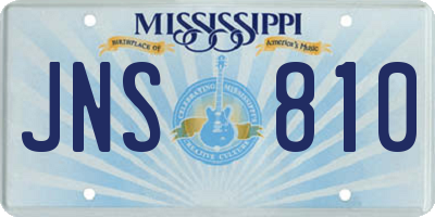 MS license plate JNS810