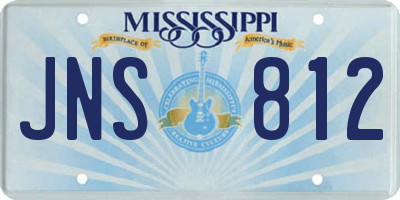 MS license plate JNS812