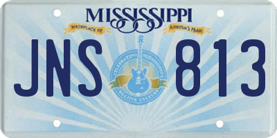 MS license plate JNS813