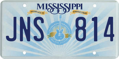 MS license plate JNS814