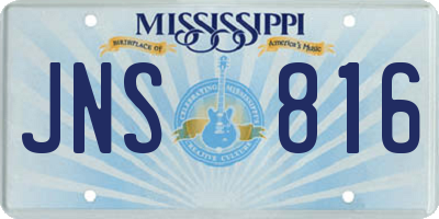 MS license plate JNS816