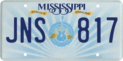 MS license plate JNS817