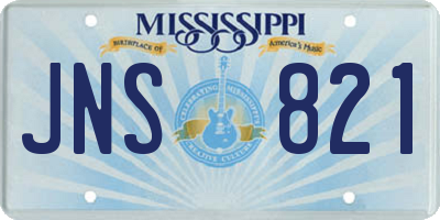 MS license plate JNS821