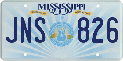 MS license plate JNS826