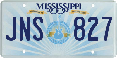 MS license plate JNS827