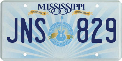 MS license plate JNS829