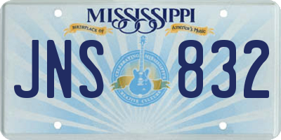 MS license plate JNS832