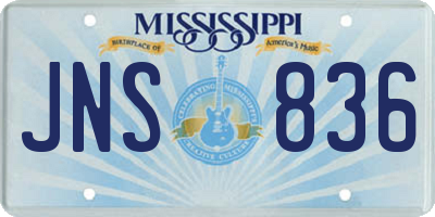 MS license plate JNS836