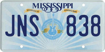 MS license plate JNS838