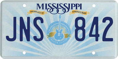 MS license plate JNS842