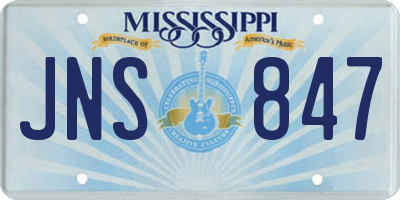 MS license plate JNS847