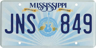 MS license plate JNS849