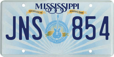 MS license plate JNS854