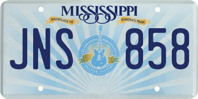 MS license plate JNS858