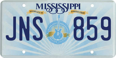 MS license plate JNS859