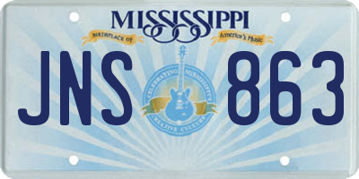 MS license plate JNS863