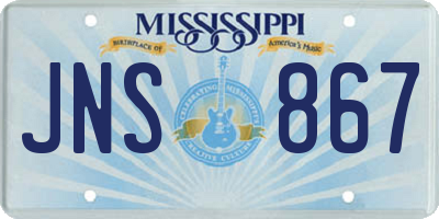 MS license plate JNS867