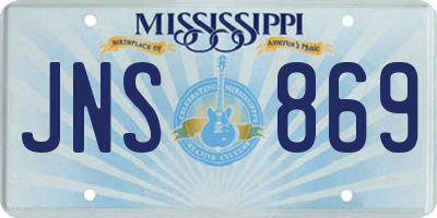 MS license plate JNS869
