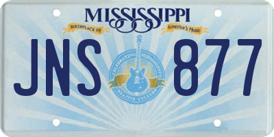 MS license plate JNS877